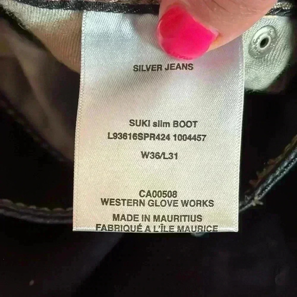 Silver 36w/31 L jeans excellent like‎ new dark blue stretch comfortable fit - Picture 4 of 6